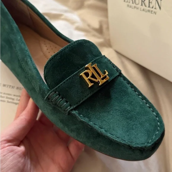 Ralph Lauren Suede Loafer - Emerald Green - Picture 7 of 9
